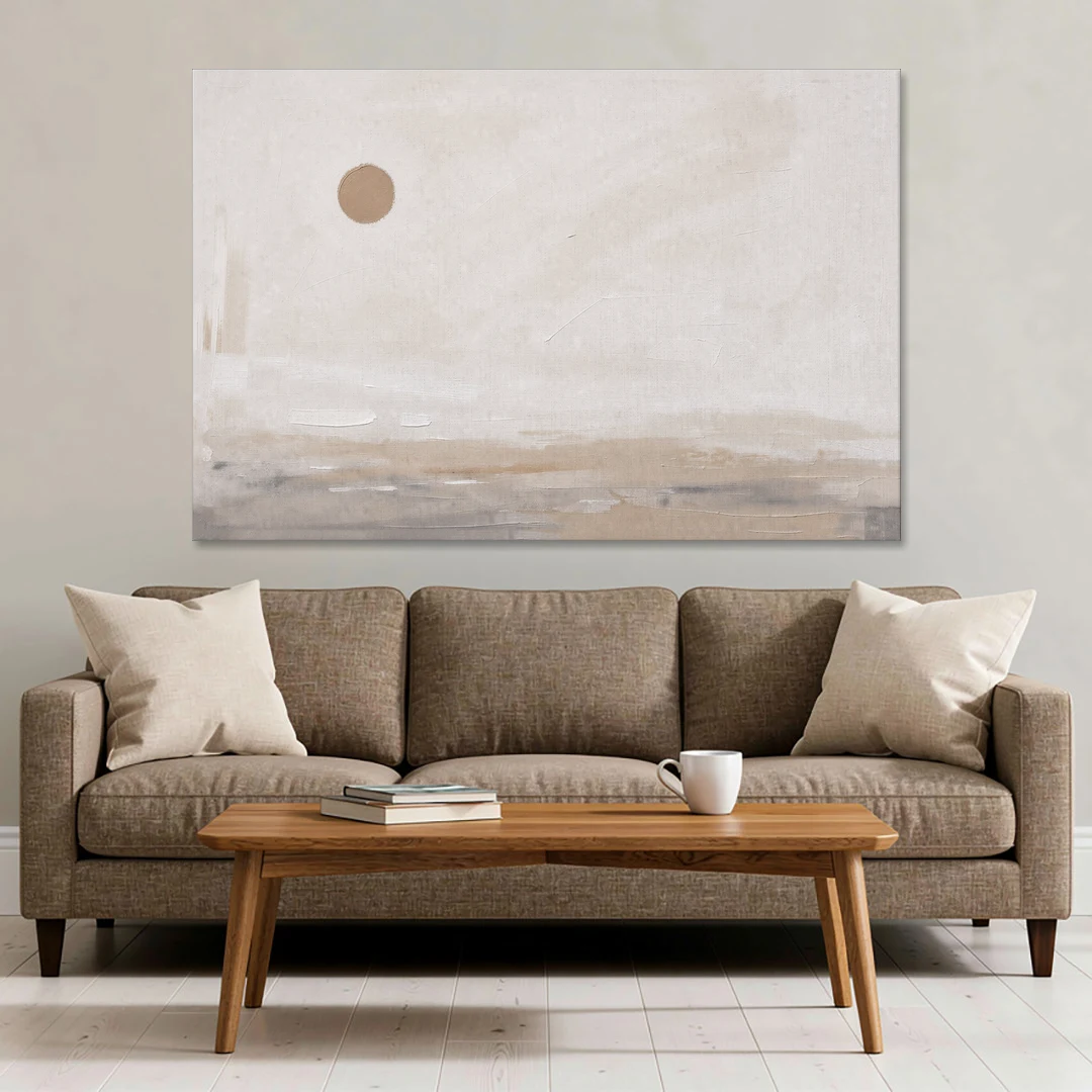 Negative Space Art with a High Clay Sun - Canvas Wall Art - Sofa - 60x40