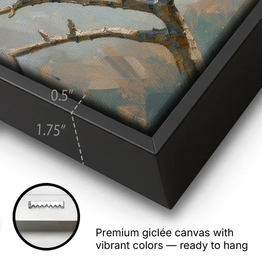 Neutral Flower Painting of a Cream Magnolia Branch - Black Framed Canvas Wall Art - Gallery Wrap Corner