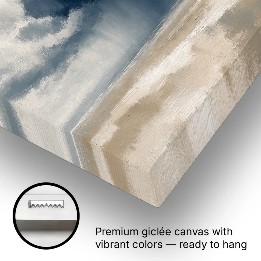 Neutral Landscape of Passing Rain Over the Plain - Canvas Wall Art - Gallery Wrap Corner