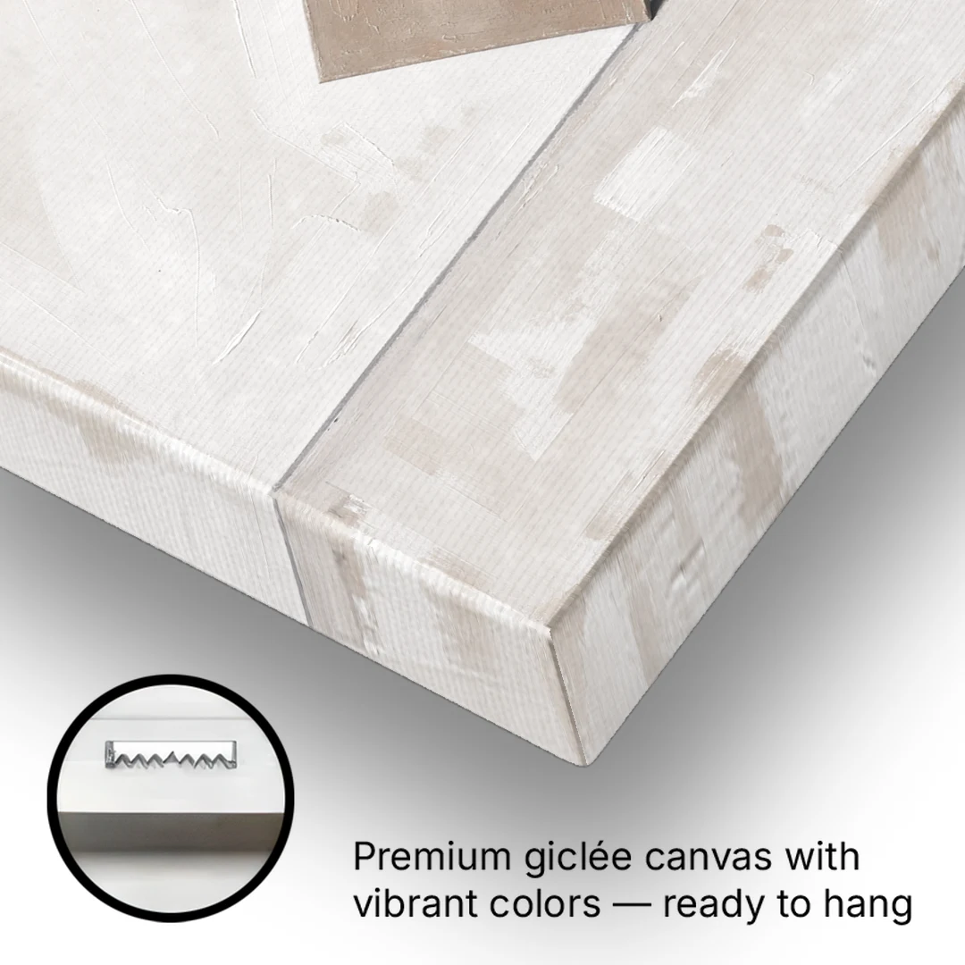 Neutral Modern Wall Art of a Balancing Square - Canvas Wall Art - Gallery Wrap Corner