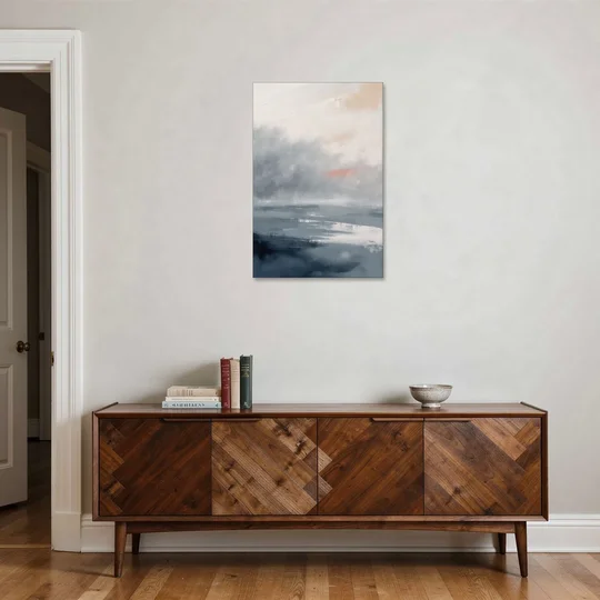 Neutral Sea Fog on Calm Water - Canvas Wall Art - Coffee Table - 24x36