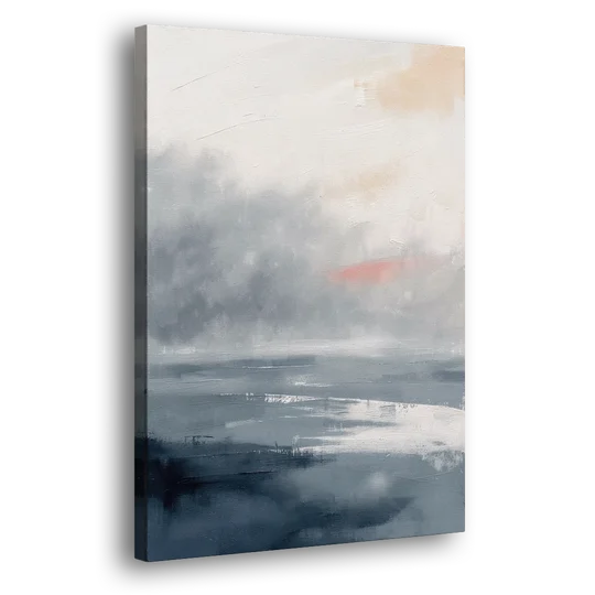Neutral Sea Fog on Calm Water - Canvas Wall Art - Side