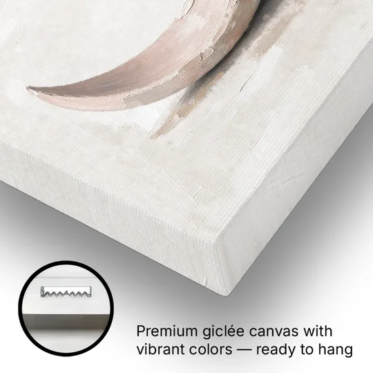 Neutral Wall Art for Bedroom with Blush Crescent Cradle - Canvas Wall Art - Gallery Wrap Corner