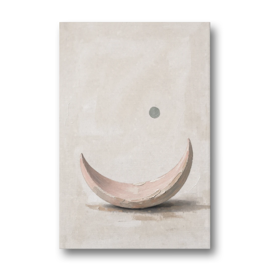Neutral Wall Art for Bedroom with Blush Crescent Cradle - Canvas Wall Art - Front
