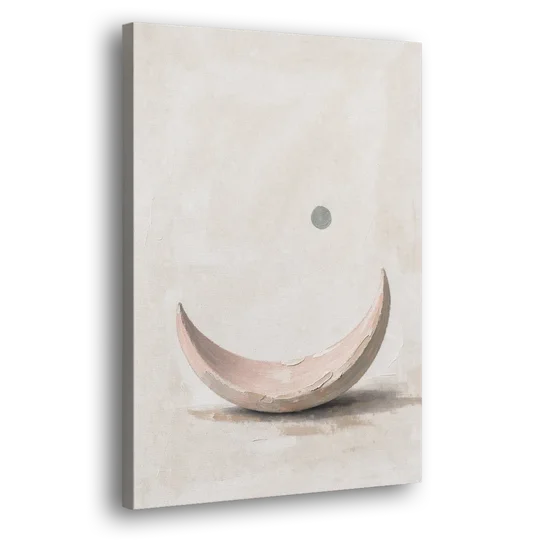 Neutral Wall Art for Bedroom with Blush Crescent Cradle - Canvas Wall Art - Side