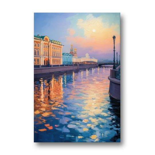 Neva River Reflections - Canvas Wall Art - Front