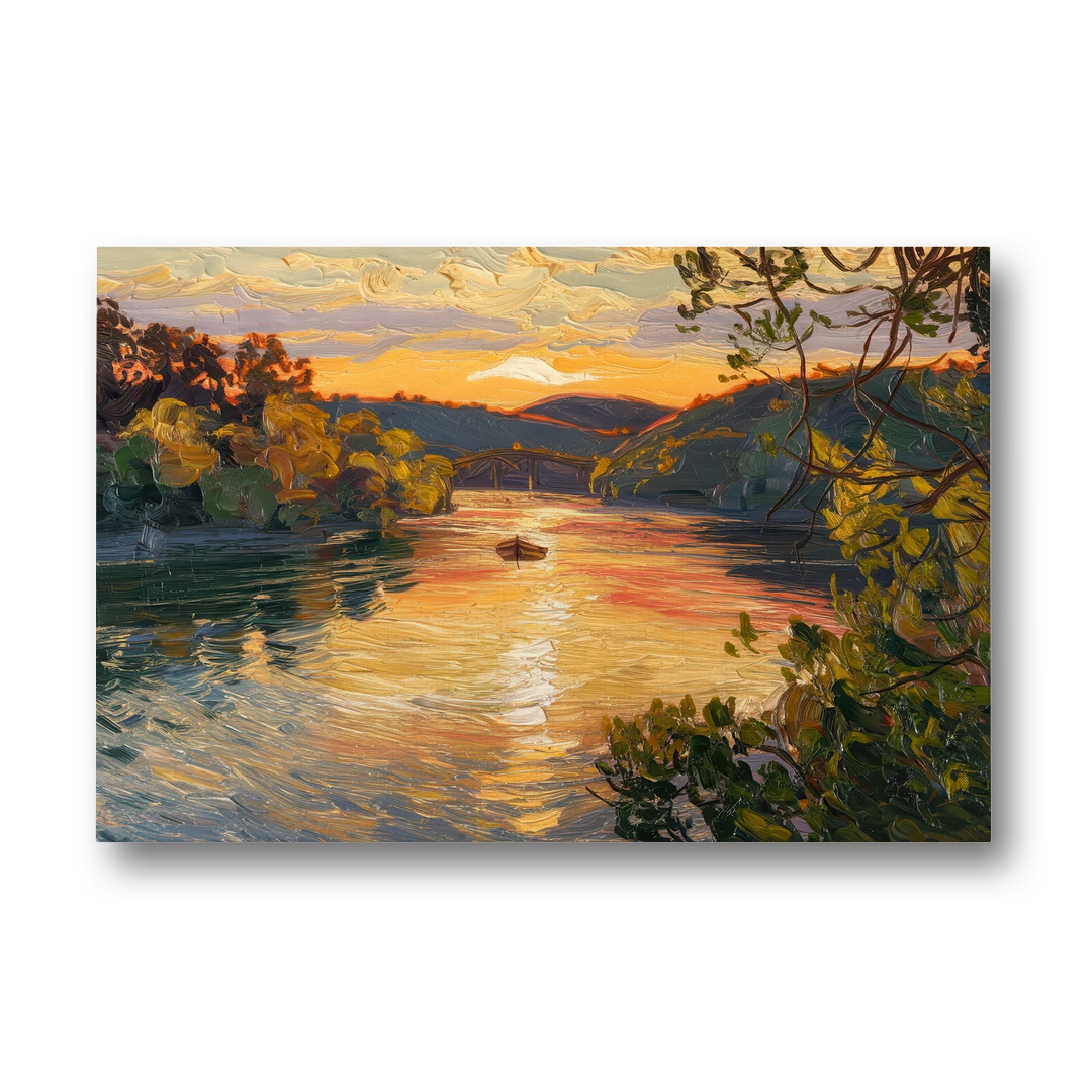 New Hope Delaware River Sunset - Canvas Wall Art - Front