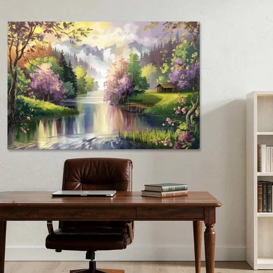 New Hope Scenic River Views - Canvas Wall Art - Office - 60x40