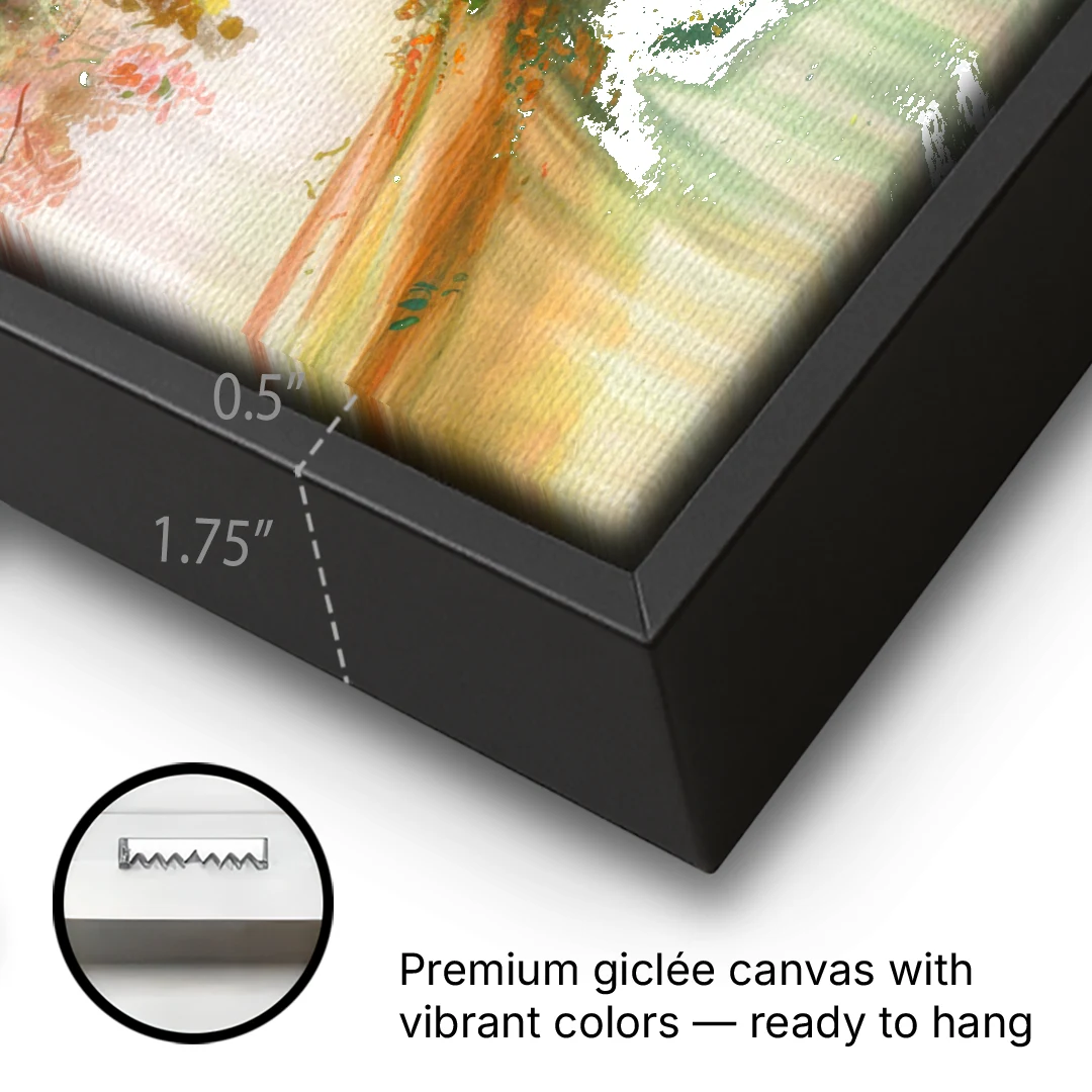 New Hope Seasonal Beauty - Black Framed Canvas Wall Art - Gallery Wrap Corner