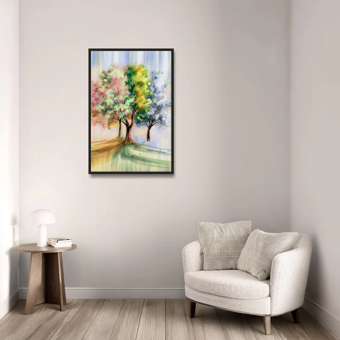 New Hope Seasonal Beauty - Black Framed Canvas Wall Art - Sofa - 24x36