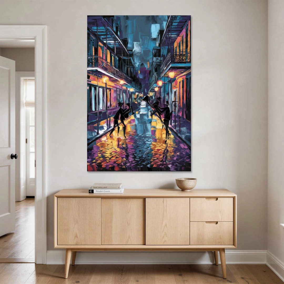 New Orleans Bourbon Street Vibes - Canvas Wall Art - Coffee Table - 40x60