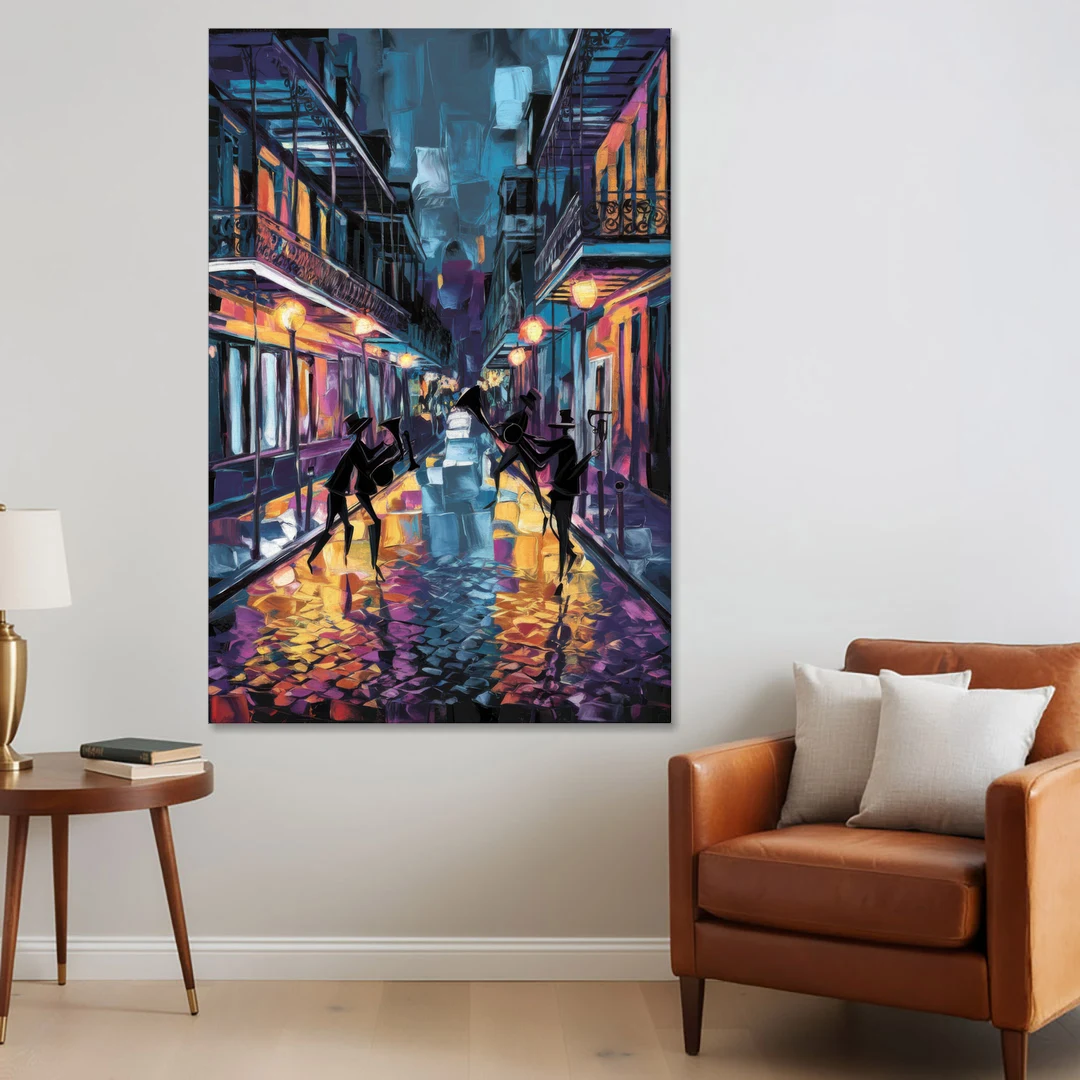 New Orleans Bourbon Street Vibes - Canvas Wall Art - Sofa - 40x60
