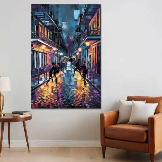 New Orleans Bourbon Street Vibes - Canvas Wall Art - Sofa - 40x60