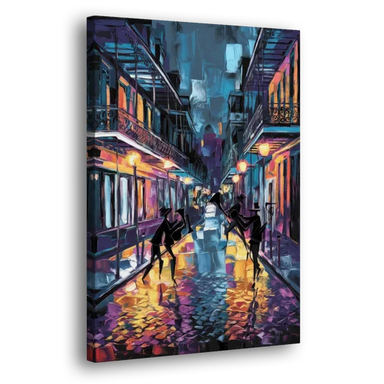 New Orleans Bourbon Street Vibes - Canvas Wall Art - Side