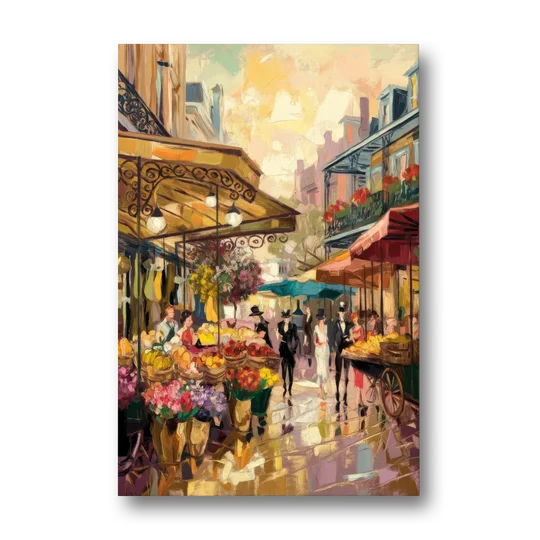 New Orleans French Market Charm - Canvas Wall Art - Front