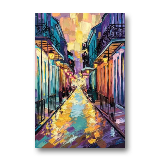 New Orleans French Quarter Lights - Canvas Wall Art - Front