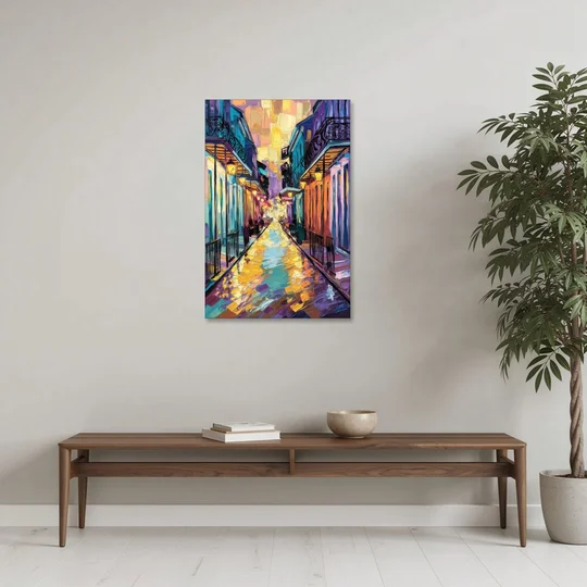 New Orleans French Quarter Lights - Canvas Wall Art - Coffee Table - 24x36