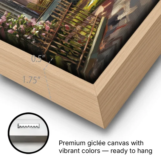 New Orleans Garden District Homes - Oak Framed Canvas Wall Art - Gallery Wrap Corner