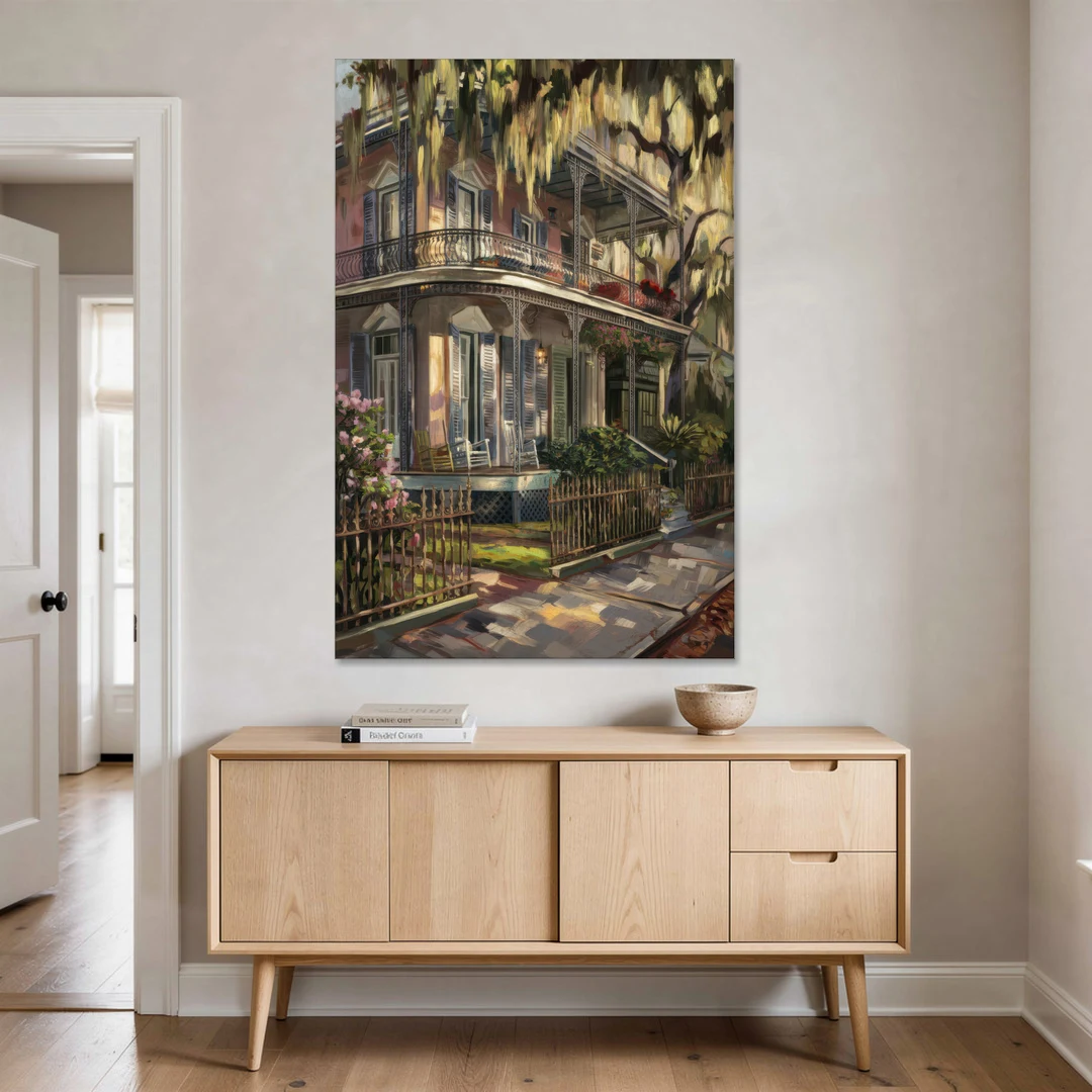 New Orleans Garden District Homes - Canvas Wall Art - Coffee Table - 40x60