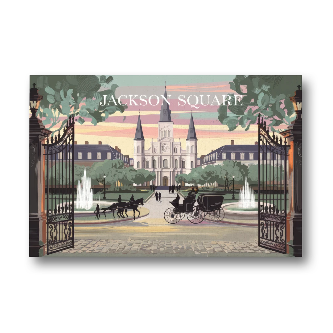 New Orleans Jackson Square - Canvas Wall Art - Front
