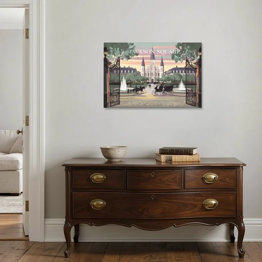 New Orleans Jackson Square - Canvas Wall Art - Coffee Table - 36x24