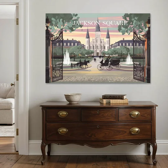 New Orleans Jackson Square - Canvas Wall Art - Coffee Table - 60x40