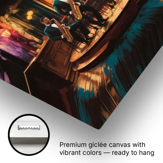 New Orleans Jazz Club Scene - Canvas Wall Art - Gallery Wrap Corner