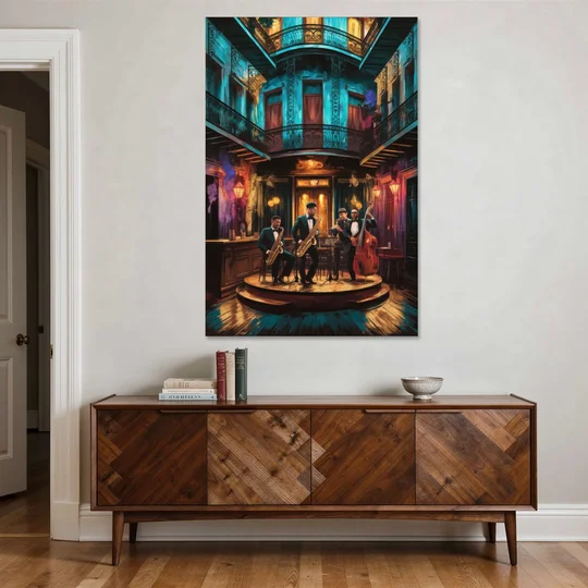 New Orleans Jazz Club Scene - Canvas Wall Art - Coffee Table - 40x60