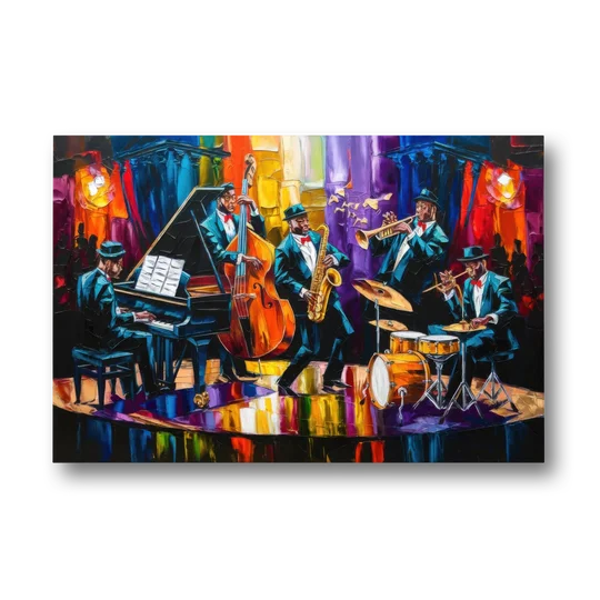 New Orleans Jazz Musicians - Canvas Wall Art - Front