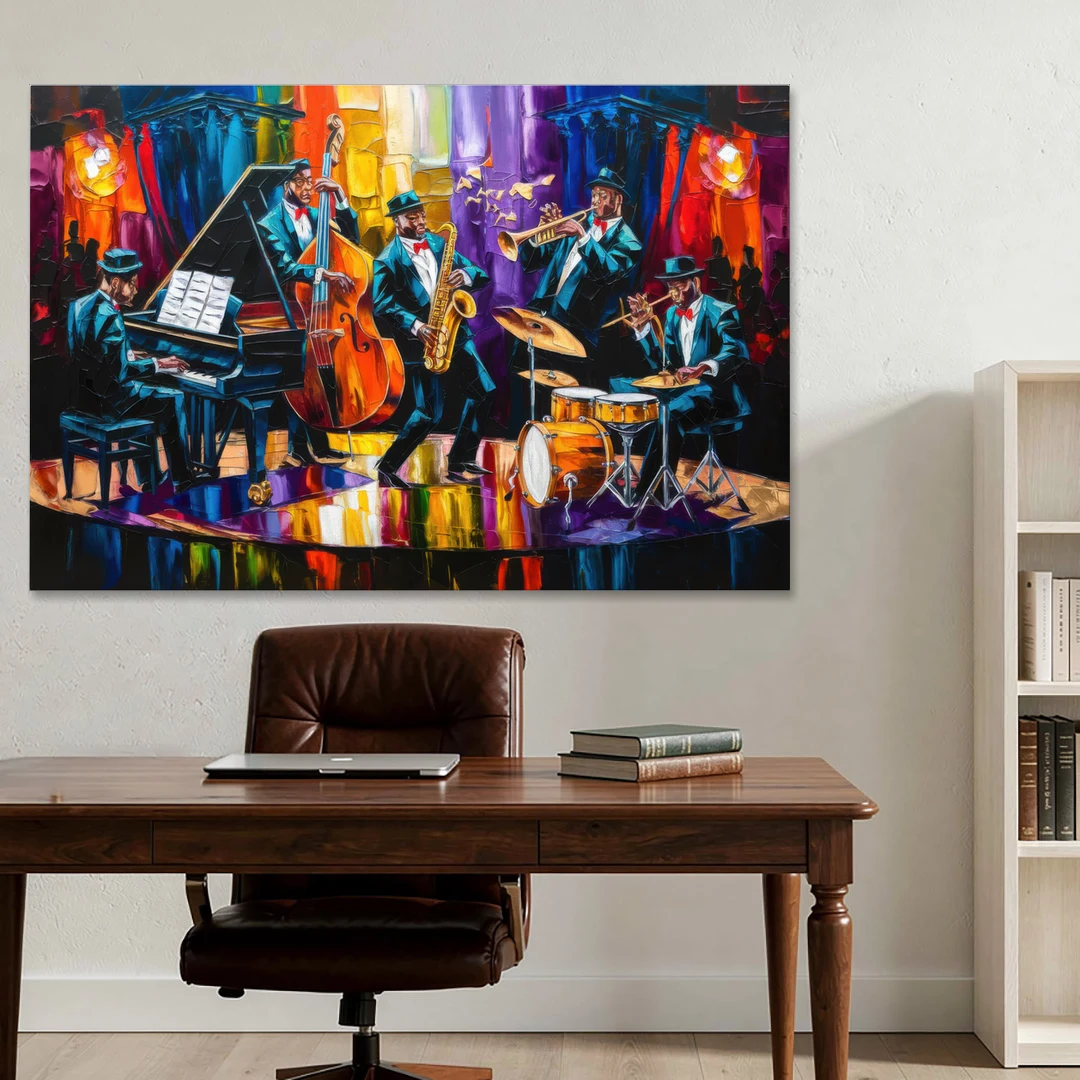 New Orleans Jazz Musicians - Canvas Wall Art - Office - 60x40