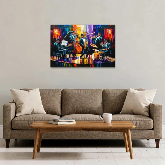 New Orleans Jazz Musicians - Canvas Wall Art - Sofa - 36x24