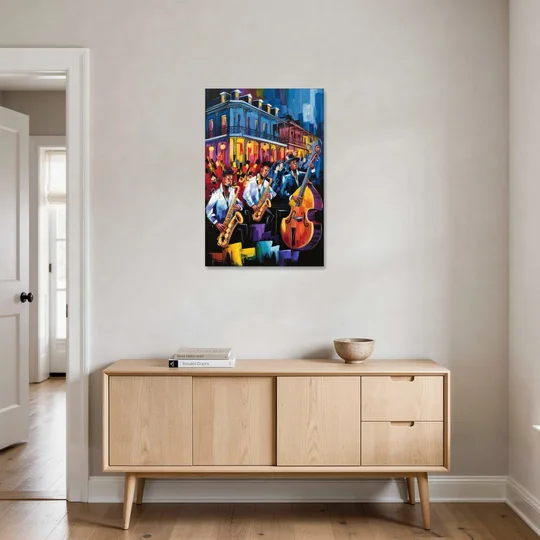 New Orleans Jazz Scene - Canvas Wall Art - Coffee Table - 24x36