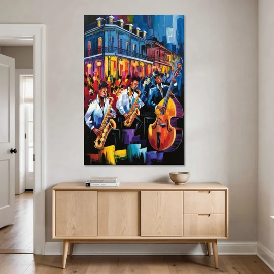 New Orleans Jazz Scene - Canvas Wall Art - Coffee Table - 40x60