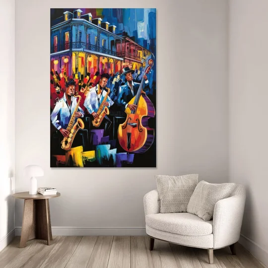 New Orleans Jazz Scene - Canvas Wall Art - Sofa - 40x60