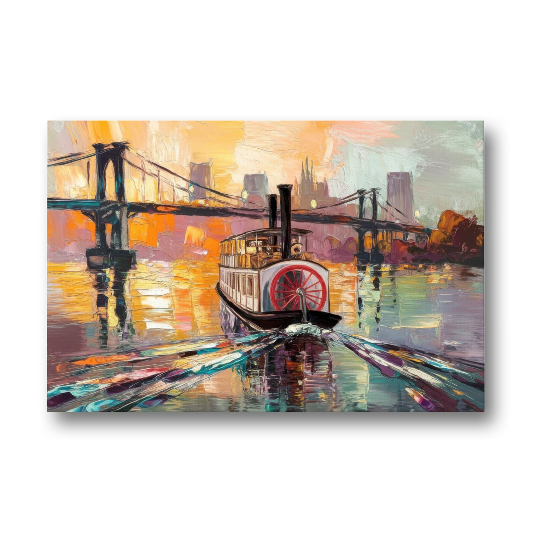 New Orleans Mississippi River Views - Canvas Wall Art - Front