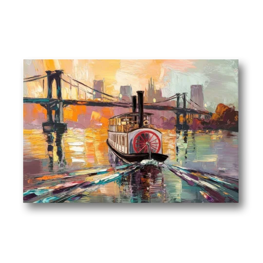 New Orleans Mississippi River Views - Canvas Wall Art - Front