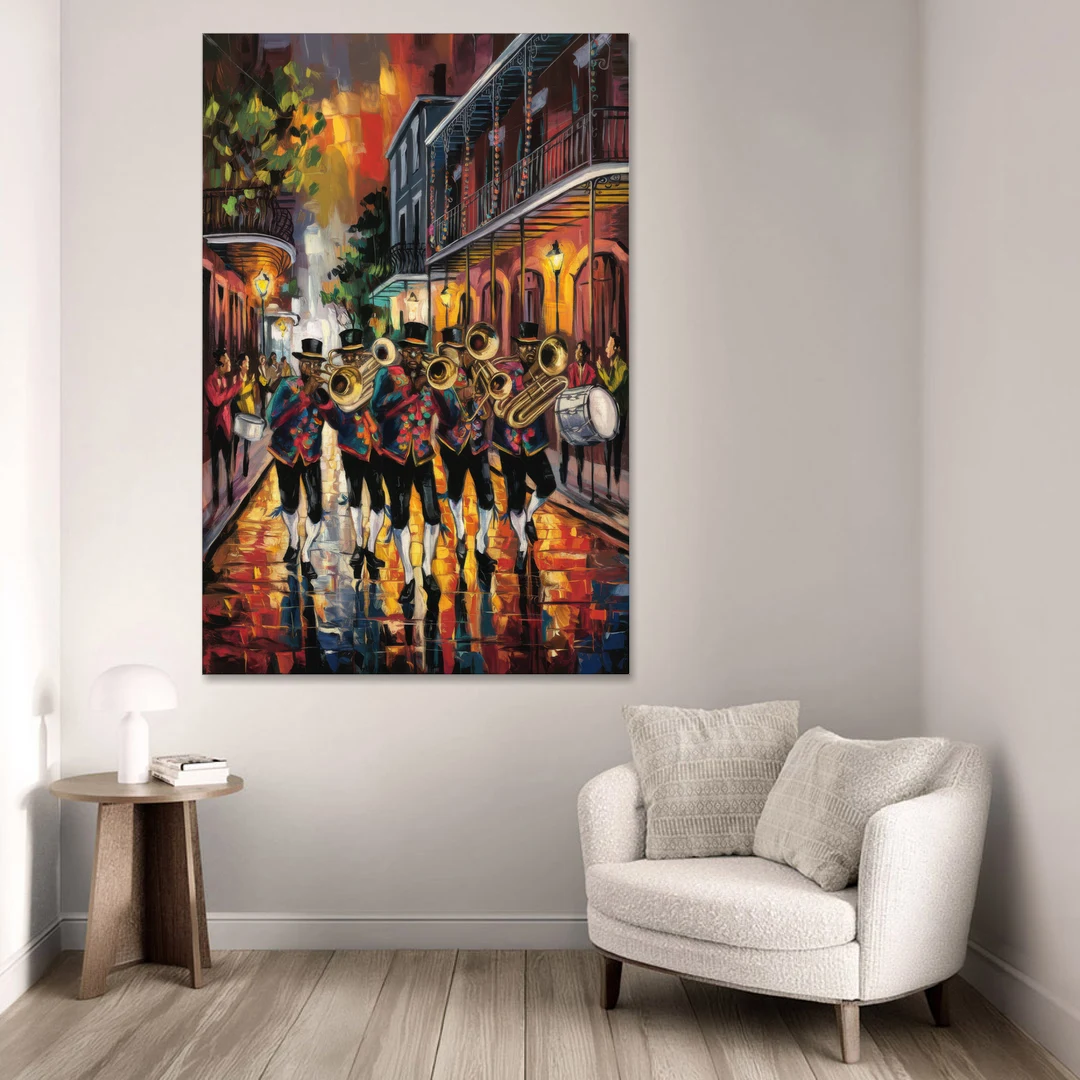 New Orleans Second Line Band - Canvas Wall Art - Sofa - 40x60