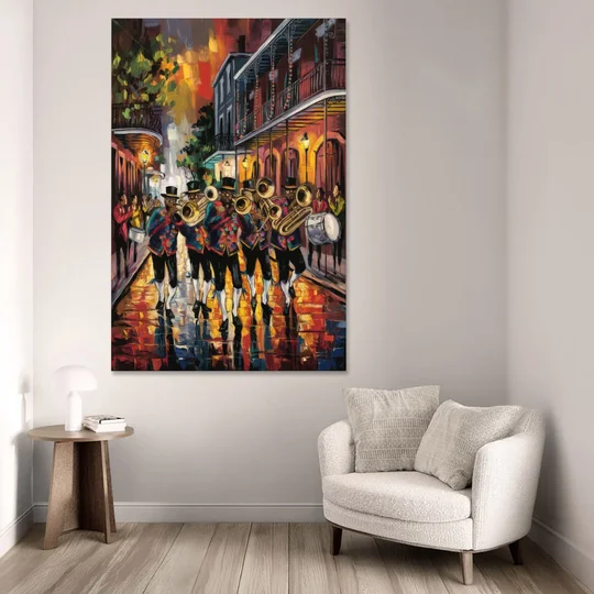 New Orleans Second Line Band - Canvas Wall Art - Sofa - 40x60
