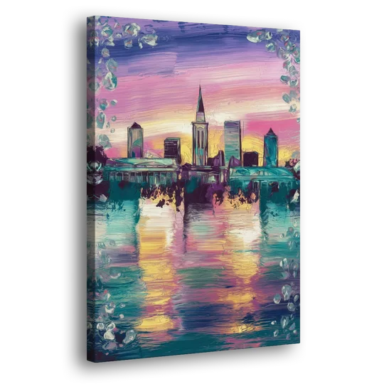 New Orleans Skyline at Sunset - Canvas Wall Art - Side
