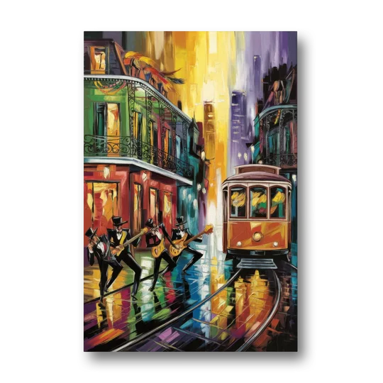 New Orleans Symbols of Culture - Canvas Wall Art - Front