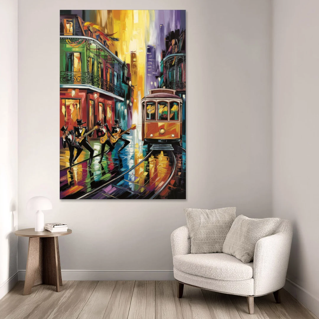 New Orleans Symbols of Culture - Canvas Wall Art - Sofa - 40x60