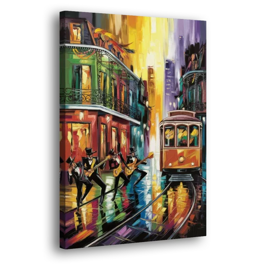 New Orleans Symbols of Culture - Canvas Wall Art - Side