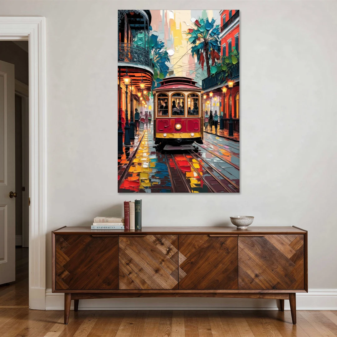 New Orleans Trolley Car Journey - Canvas Wall Art - Coffee Table - 40x60