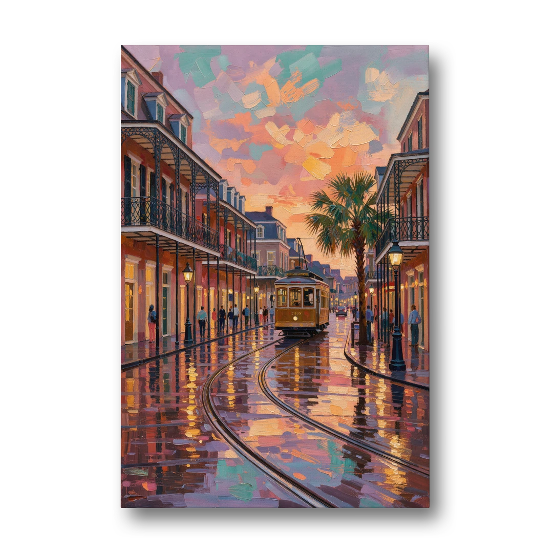 New Orleans Vibrant Street Art - Canvas Wall Art - Front