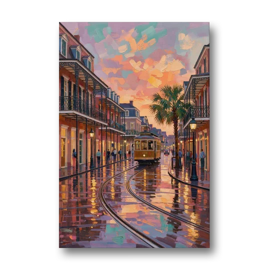 New Orleans Vibrant Street Art - Canvas Wall Art - Front