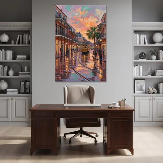New Orleans Vibrant Street Art - Canvas Wall Art - Office - 40x60