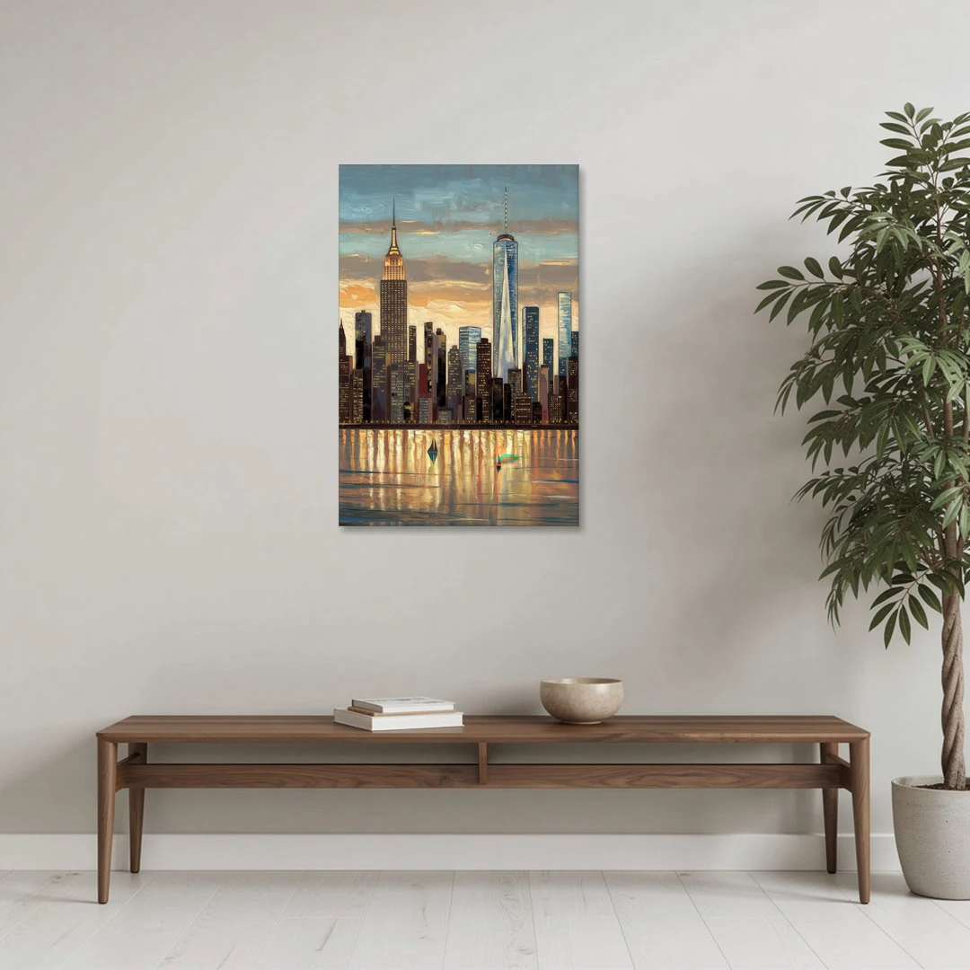 New York City Artistic View - Canvas Wall Art - Coffee Table - 24x36