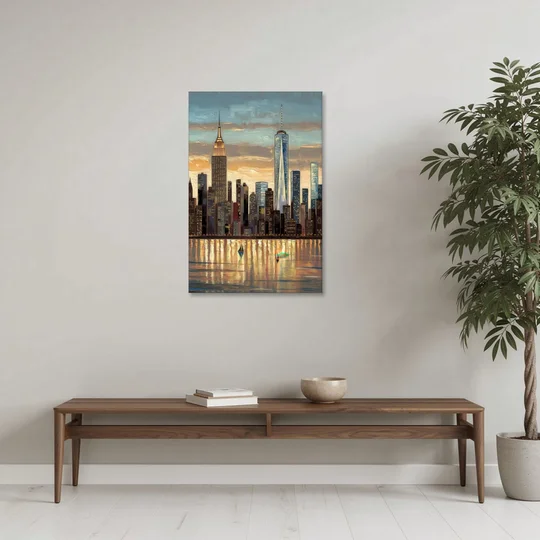 New York City Artistic View - Canvas Wall Art - Coffee Table - 24x36
