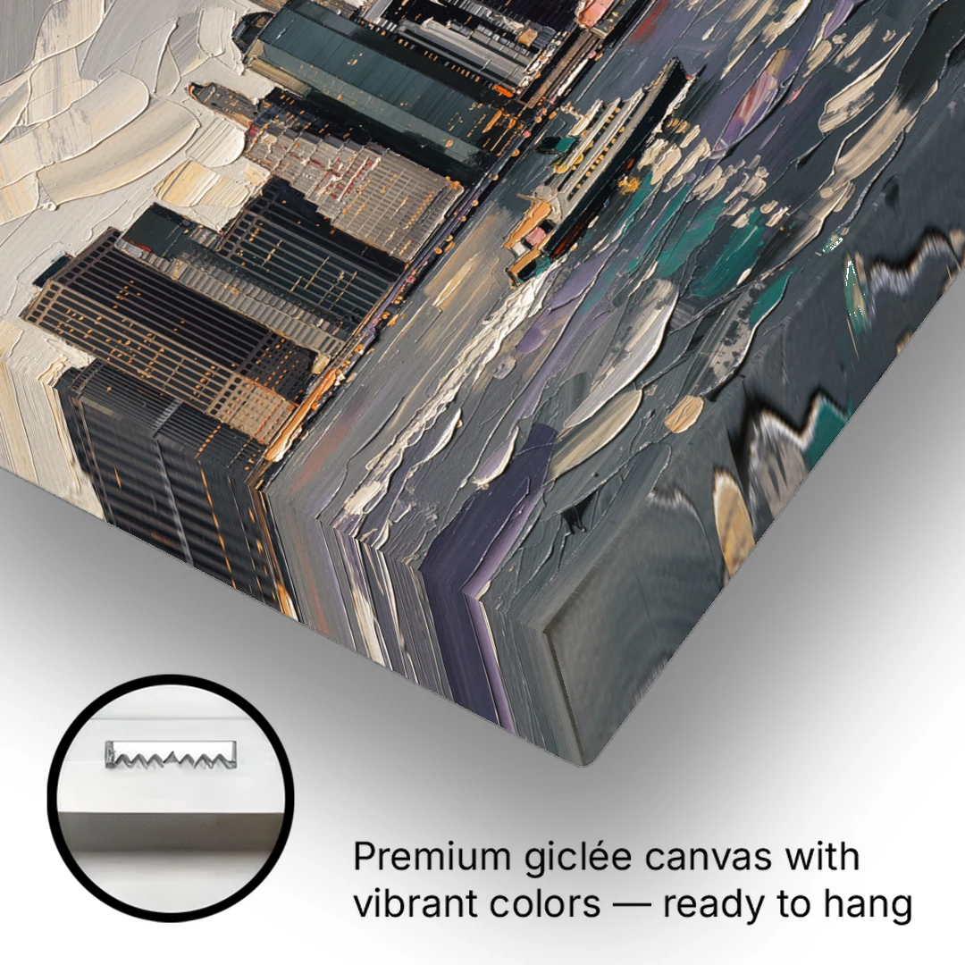 New York City Black And White Skyline - Canvas Wall Art - Gallery Wrap Corner