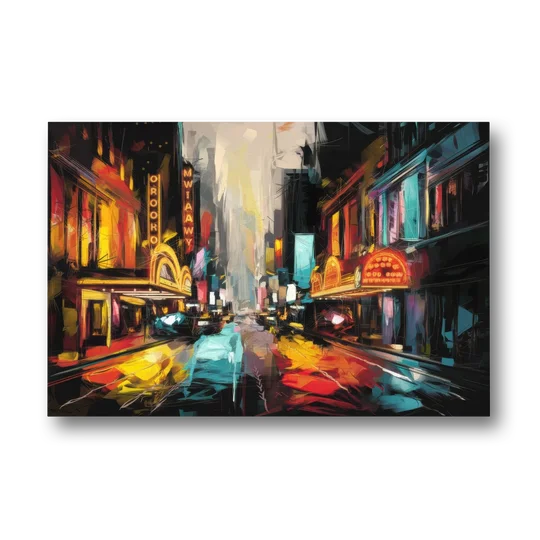 New York City Broadway Lights - Canvas Wall Art - Front